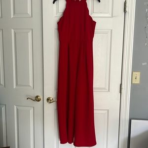 Francesca’s High Neck Red Jumpsuit